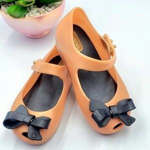 Mini Melissa Ultra Girl’s Slip-On Flats Wedge Mary Jane Jelly Shoes Size 8